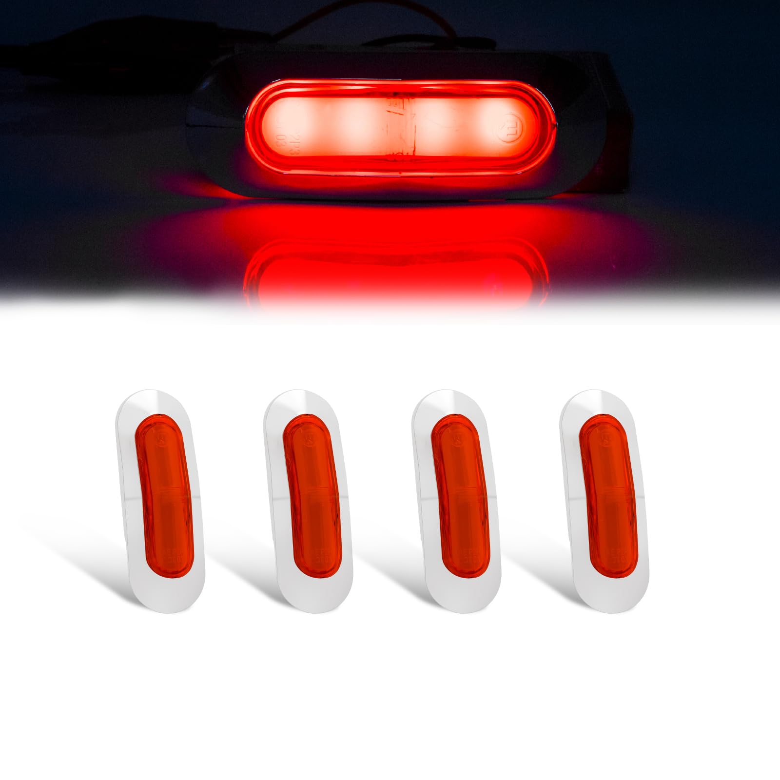 24V 赤 LEDマーカー ランプ4個 セット Amazon.co.jp: X-STYLE サイドマーカー LED 12V 24V 赤 4連LED